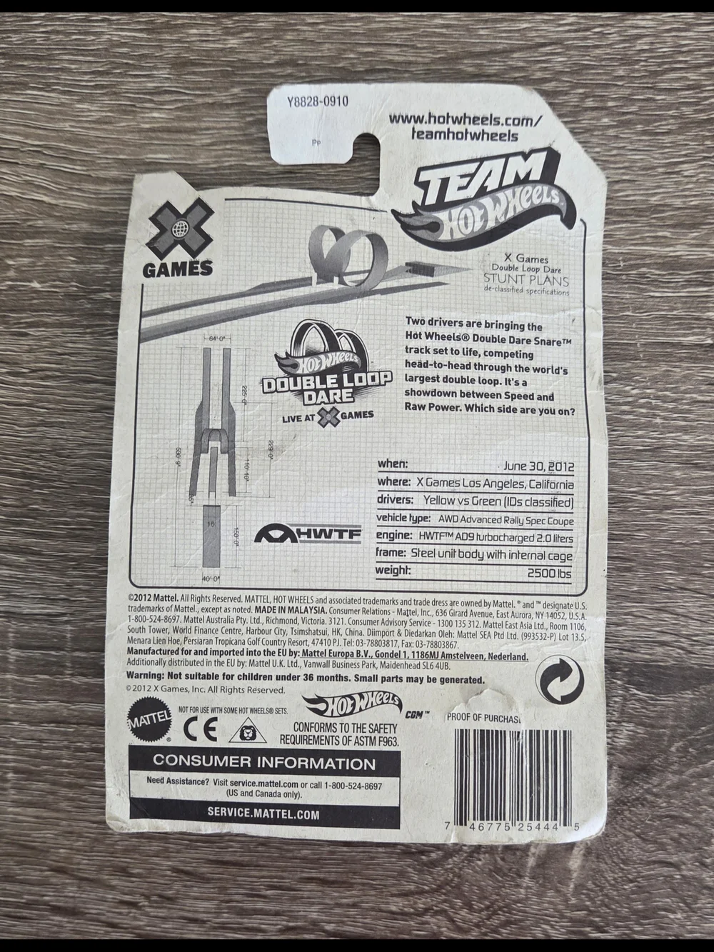 Team HOT WHEELS Rare Big Machine Rec 2012 Double Loop Dare Commemorative Car SEE